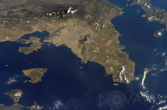 Athens seen from the international space station