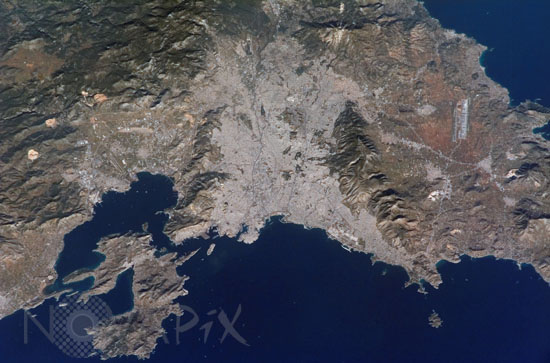 Athens seen from the international space station