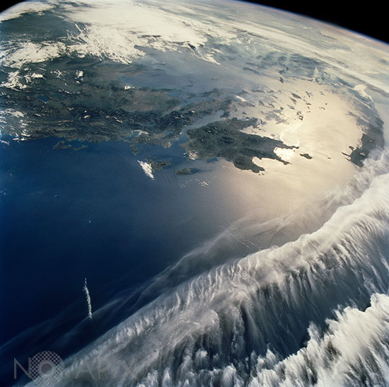 Mer Egée vue de l'espace