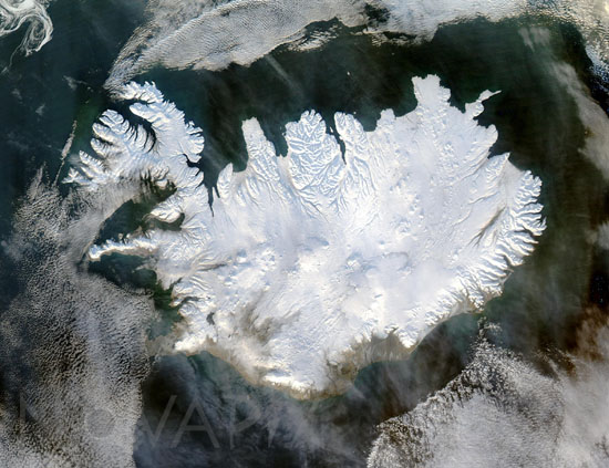 Iceland seen by satellite