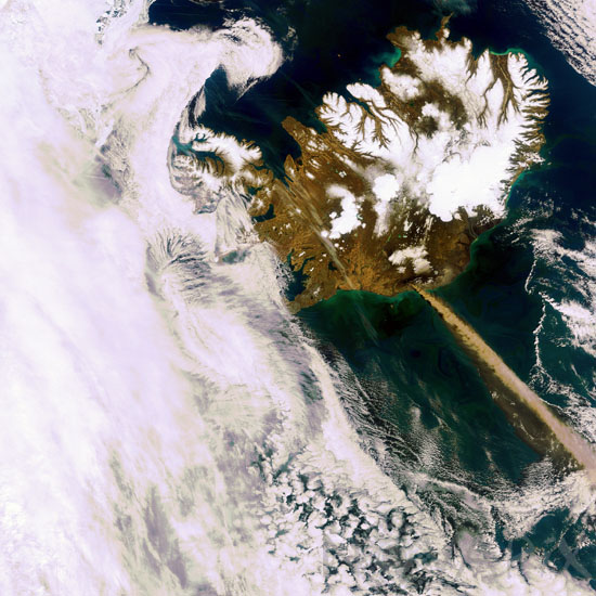 Nuage de cendres volcaniques en Islande