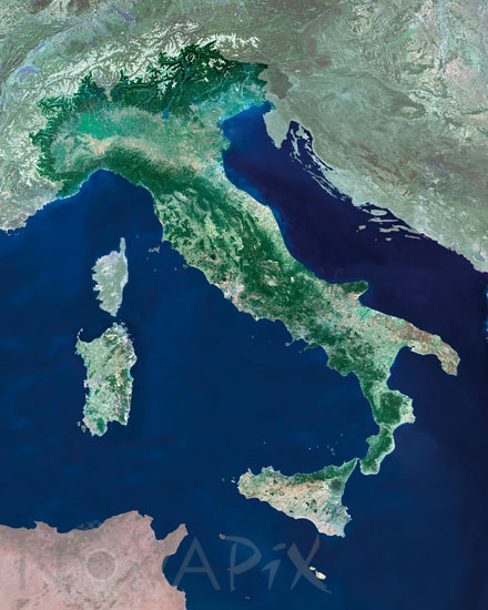 Italy seen from satellite