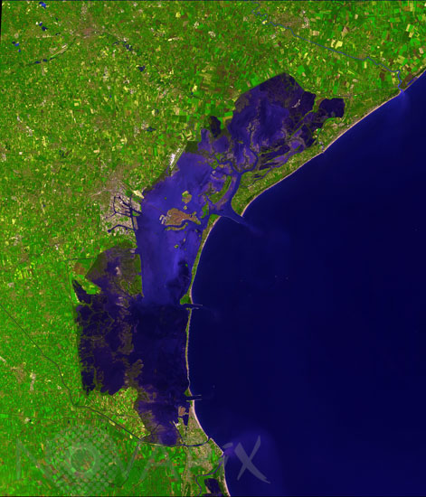 Venice, Italy, seen from satellite. 2001.