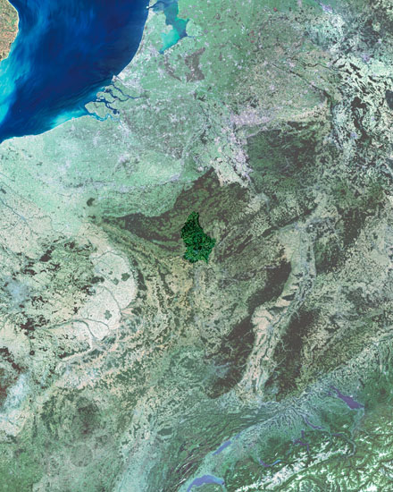 Luxembourg seen from satellite Envisat