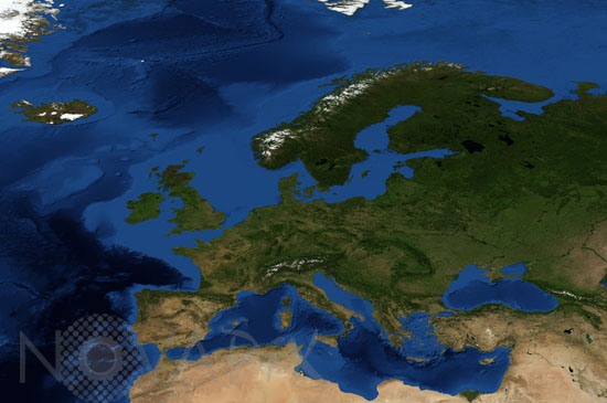 Europe from satellite in Avril 2004