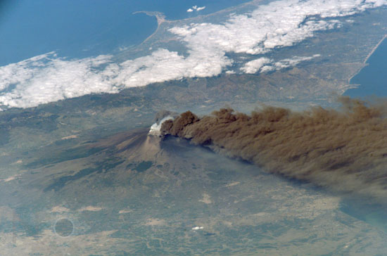 Mt. Etna Summit Plumes, Sicily 10-2002