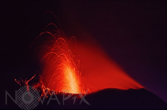 Stromboli volcano in eruption