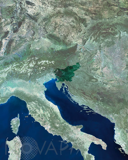 Slovenia seen from satellite Envisat