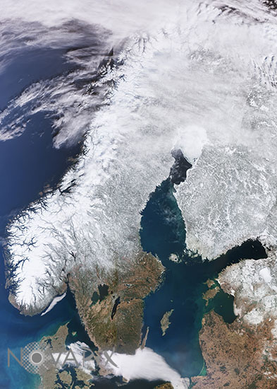 La Scandinavie vue par satellite