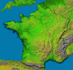 La France. Vue altimetrique