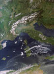Les Alpes vues par le satellite Envisat 04/2007