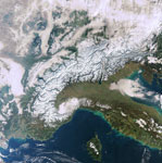 Les Alpes vues par le satellite Envisat