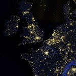La Grande Bretagne et le nord de la France vus la nuit - 2012