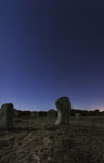Ciel étoilé et menhirs de Carnac (avec tracé des constellations)