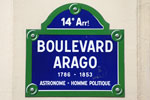 Plaque du Boulevard Arago à Paris