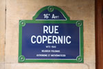 Plaque de la rue Copernic à Paris