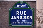 Plaque de la rue Janssen à Paris
