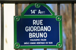 Plaque de la rue Giordano Bruno à Paris