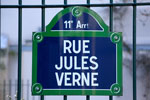 Plaque de la rue Jules Verne à Paris
