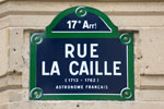 Plaque de la rue La Caille à Paris