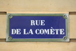 Plaque de la rue de la Comète à Paris