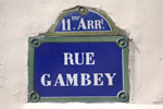 Plaque de la rue Gambey (Paris 11ème)
