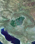 La Hongrie vue par satellite