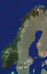 La Norvège vue par satellite
