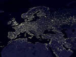 Europe by night. Light pollution