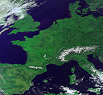 L'Europe de l'ouest vue par satellite