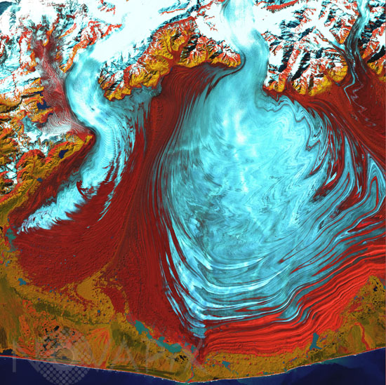 Glacier Malaspina, Alaska, Landsat-7