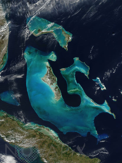 Les Bahamas vues par satellite 