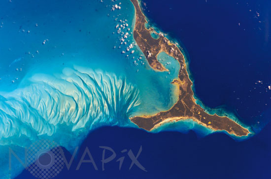 Eleuthera vue depuis l'espace