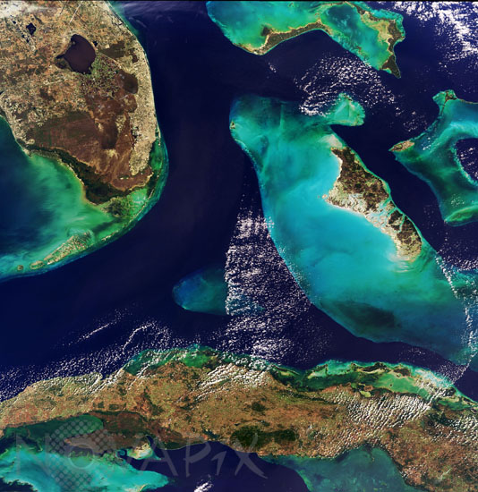 Cuba, Floride et Bahamas vues par le satellite Envisat