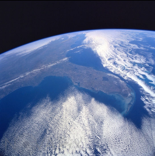 Florida seen from the space shuttle Discovery in December 1999.