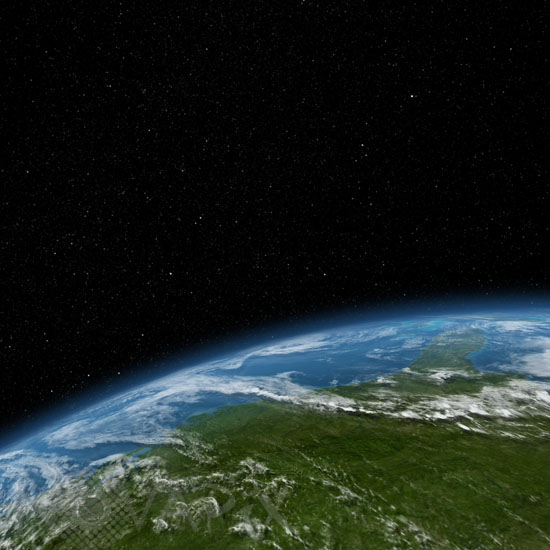 Terre et ciel étoilé
