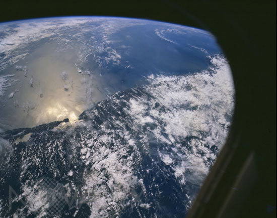 Côte du Guatemala vue par la navette Discovery. 12/1999