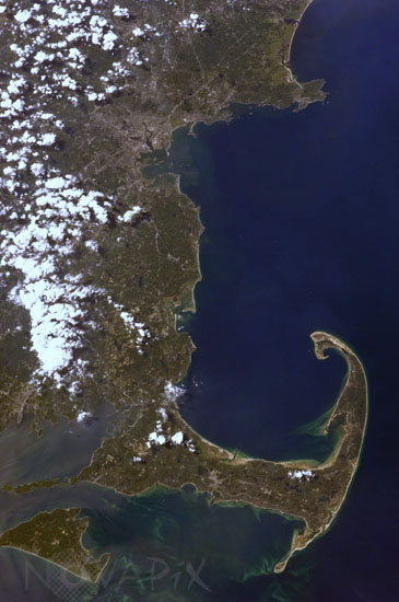 Boston et Cap Cod vus de l'espace