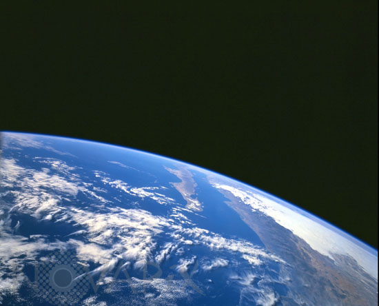 Basse Californie, Mexique, vue par la navette Discovery. 12/1999