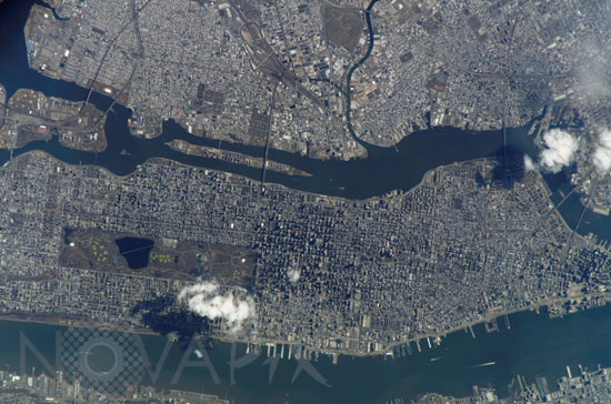 Manhattan, New York City, seen from space
