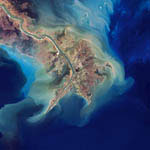 Delta du Mississippi, Louisiane, vu par satellite