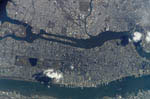 Manhattan, New York, vue de l'espace
