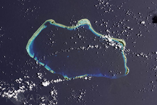 Atoll de Bikini vu par satellite