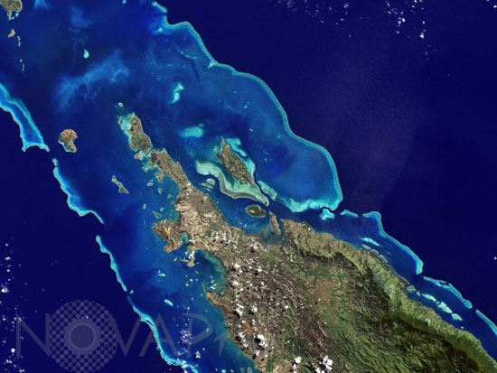 Grande Terre, Nouvelle-Calédonie, vue de l'espace