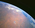 Grand désert de sable, Australie, vu par la navette spatiale.
