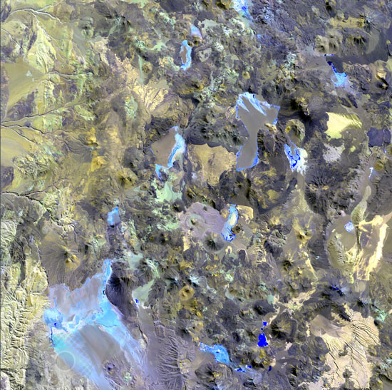 Andes, Chili, vues par Landsat-7