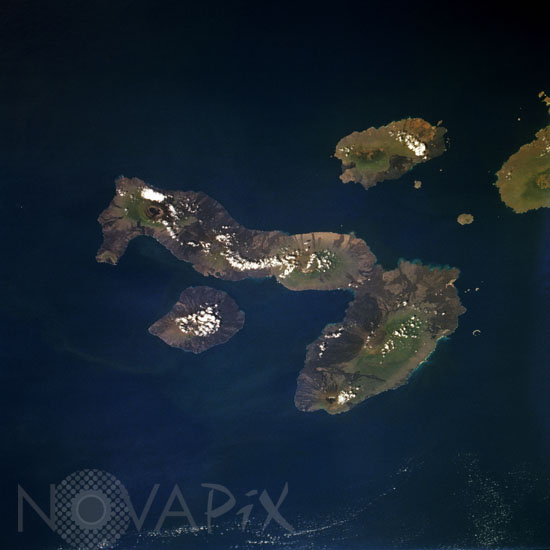 The Galapagos Islands seen from the space shuttle