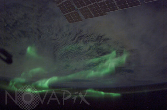 Aurore australe observée depuis la station spatiale