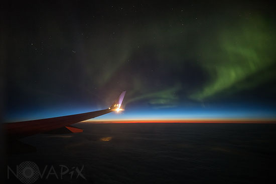 Aurore Boréale vue d'avion