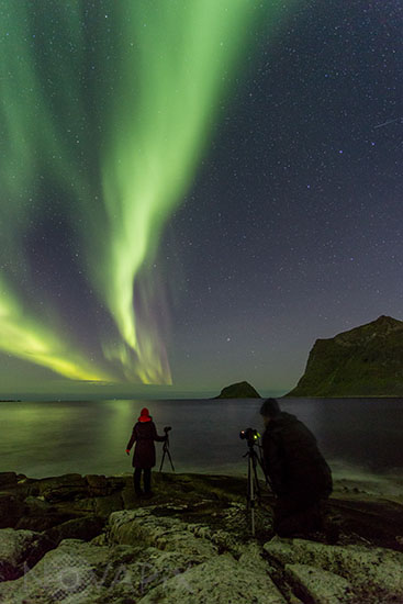Aurora borealis and photographers - Norway